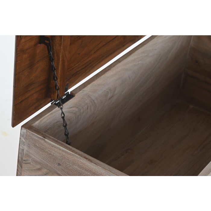 DKD Home Decor Arcón de Acacia Marrón Natural 90 x 40 x 40 cm Hecho a Mano con 1 Puerta 4