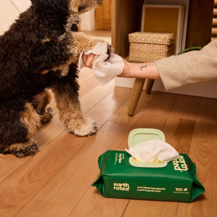 Earth Rated Toallitas Sin Perfume 100 Unidades Hipoalergénicas para Perros Aseo Diario con Aloe Vera y Manzanilla 3