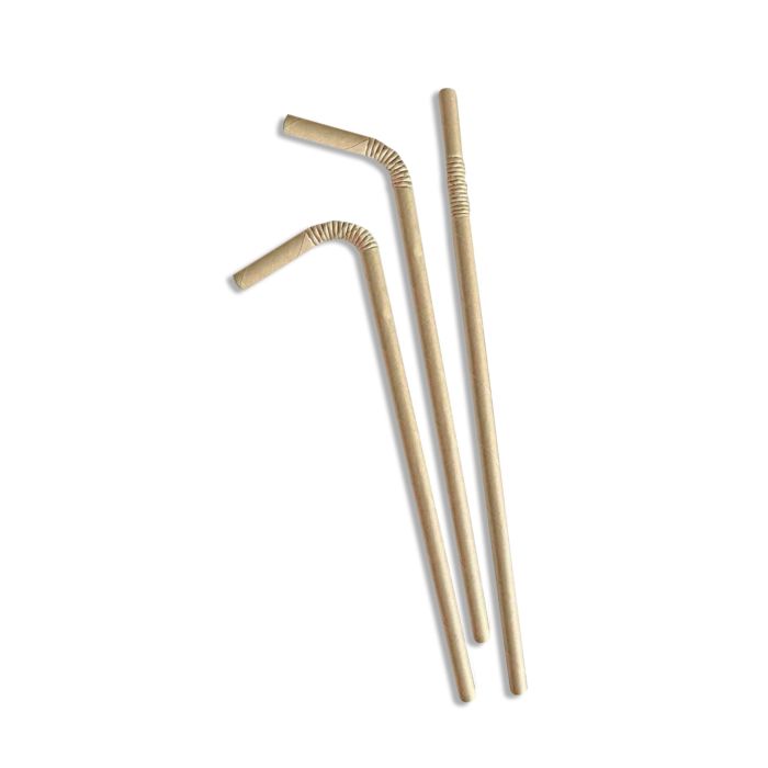 Set de 25 pajitas de cartón flexible Kraft 6mm Algon (24 Cajas) 1 Set de 25 pajitas de cartón flexible Kraft 6mm Algon (24 Cajas) 1