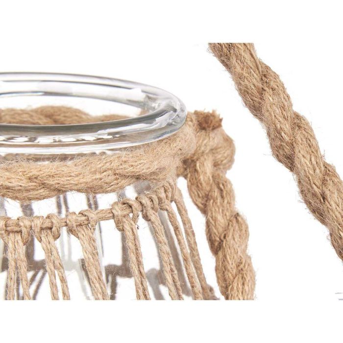 Portavelas Bote Transparente Natural Vidrio Cuerda 14 x 21 cm (6 Unidades) 1 Portavelas Bote Transparente Natural Vidrio Cuerda 14 x 21 cm (6 Unidades) 1