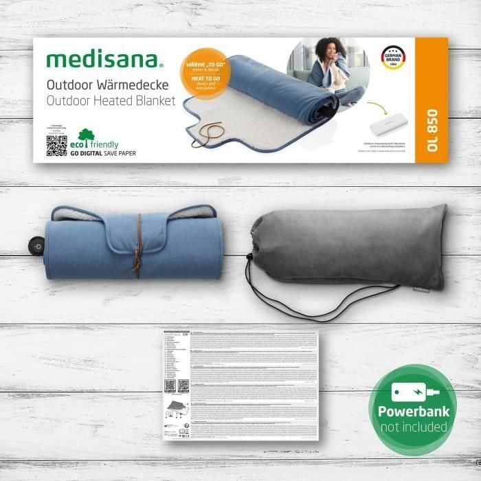 Manta térmica exterior inalámbrica - MEDISANA - OL 850 - 10 W - Azul 5 Manta térmica exterior inalámbrica - MEDISANA - OL 850 - 10 W - Azul 5