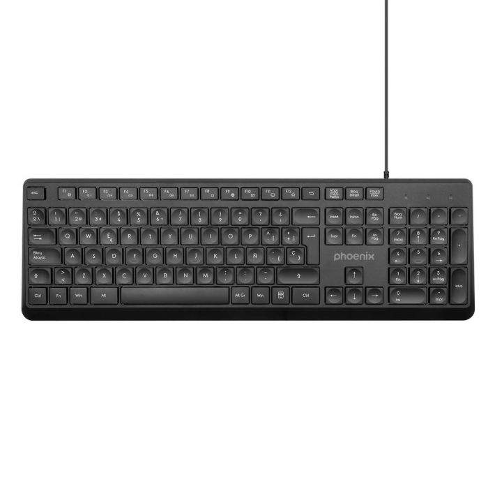 Phoenix technologies Combo Teclado Multimedia + Ratón CC101 - QWERTY Español, 13 Teclas Multimedia, Ratón Óptico 1200 DPI, Compatible con Windows, macOS, Linux 1