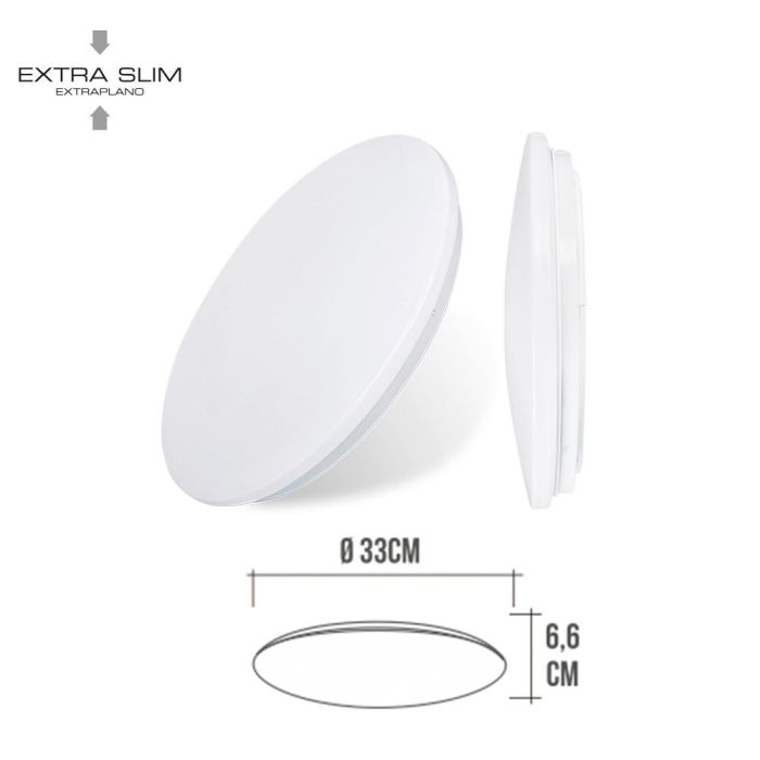 Edm Aplique led circular de superficie 18W 6500K 1820LM Ø32,5x6,2cm luz fría IP20 1