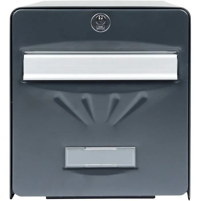 Burg Wachter Buzón de Acero Galvanizado con Puerta Trasera de Cristal, Gris Antracita 1 Burg Wachter Buzón de Acero Galvanizado con Puerta Trasera de Cristal, Gris Antracita 1