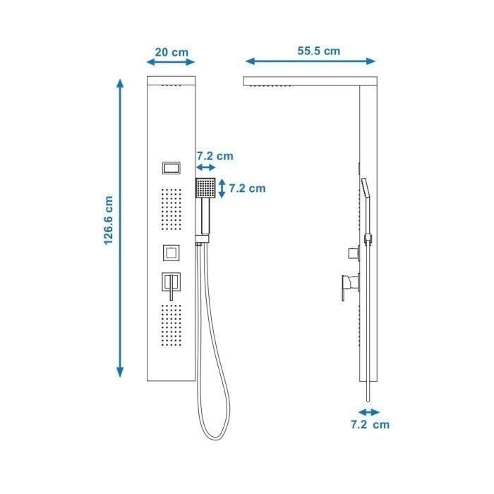 ROUSSEAU ROU3047404021894 Columna de Ducha de Hidromasaje Negra Torquay con Pantalla LED 2