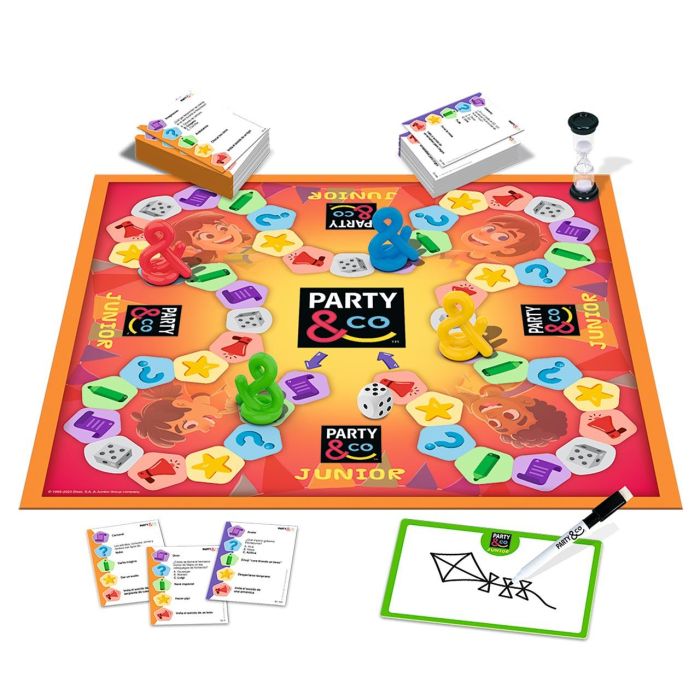 Diset Juego Party & Co. Junior Juego de mesa para los pequeños con dos niveles de dificultad según edad