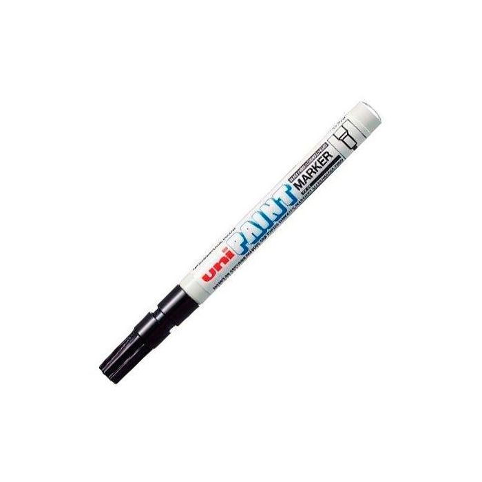 Uni-Ball Marcador Permanente Paint Px-21 Negro Punta Acrílica 0.8-1.2mm Resistente Agua y Luz Caja 12 Ud
