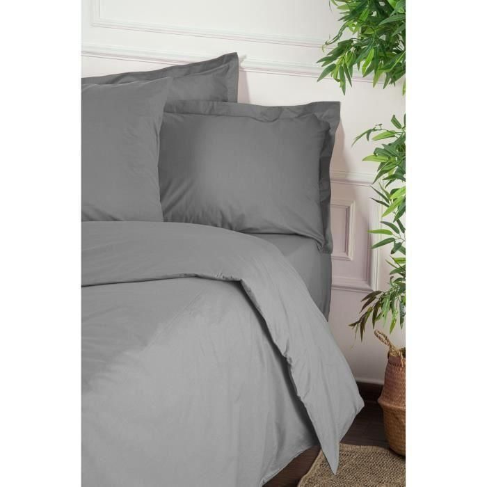 Juego de Cama ASI8684282554318 - 1 Funda Nórdica 220x240 cm + 2 Fundas Almohada 60x60 cm - 100% Algodón Reforzado Gris 1 Juego de Cama ASI8684282554318 - 1 Funda Nórdica 220x240 cm + 2 Fundas Almohada 60x60 cm - 100% Algodón Reforzado Gris 1