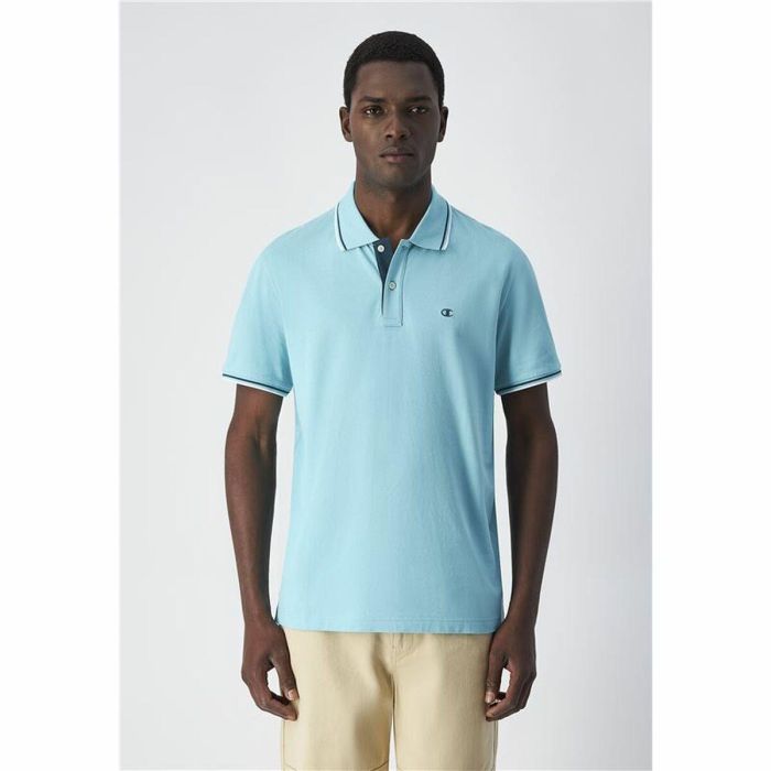 Polo de Manga Corta Hombre Champion Azul 3