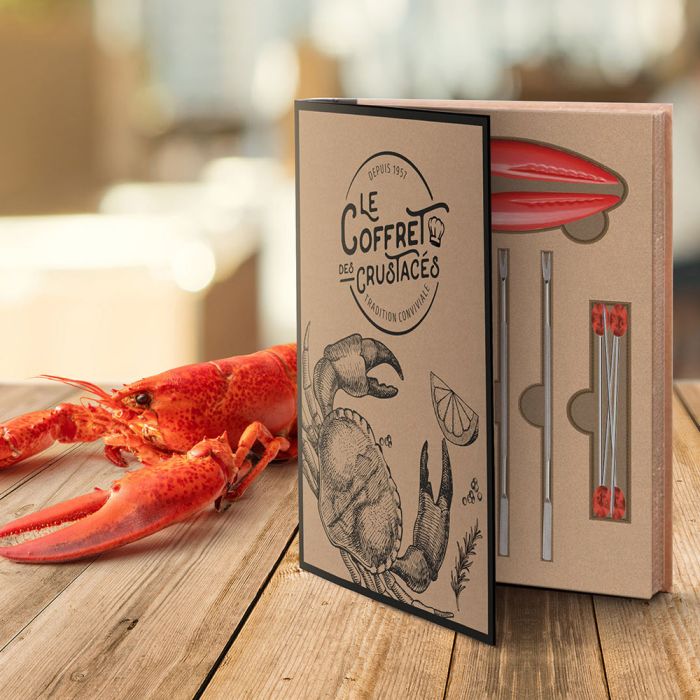 Kit de crustáceos - pinza. palillo y tenedor x6 4