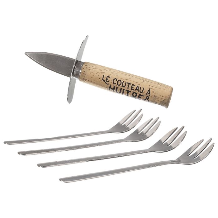 Kit de ostras - cuchillo y tenedor x4 1
