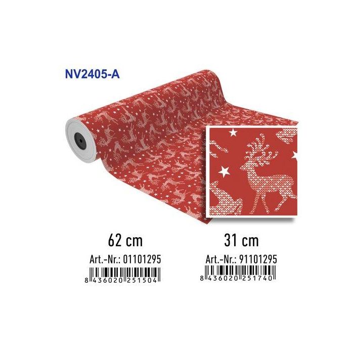 Papel De Regalo Bobina Basika 31 Cm X 80 M (2 Kg Aprox.) Navidad (Nv2405-A 31 Cm)