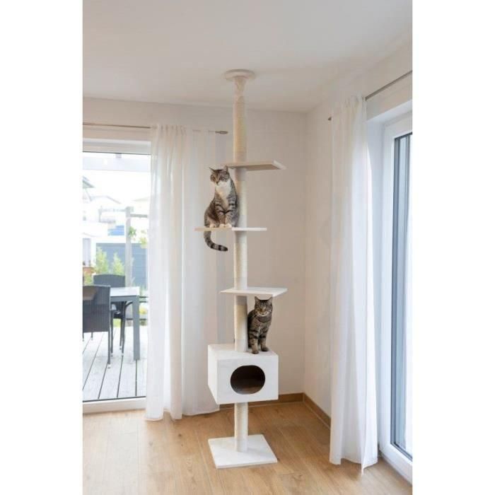 KERBL - Árbol para gatos FERDI - 38 x 38 x 240 a 260 cm - Blanco - Sisal 3 KERBL - Árbol para gatos FERDI - 38 x 38 x 240 a 260 cm - Blanco - Sisal 3