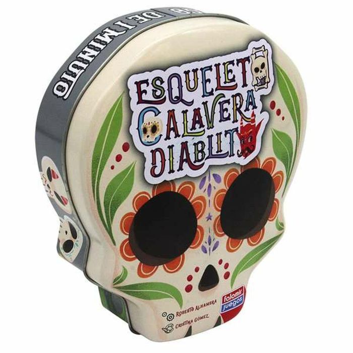 Juego esqueleto calavera diablito. quien primero se quede sin cartas, gana.