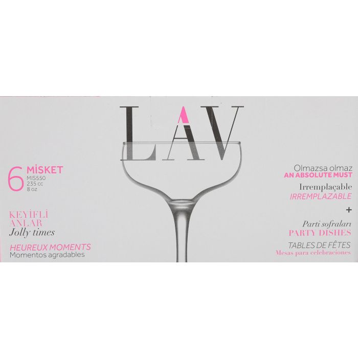 Set de 6 Copas Champagne 235 cc MISKET - Lav (4 Cajas) 1 Set de 6 Copas Champagne 235 cc MISKET - Lav (4 Cajas) 1