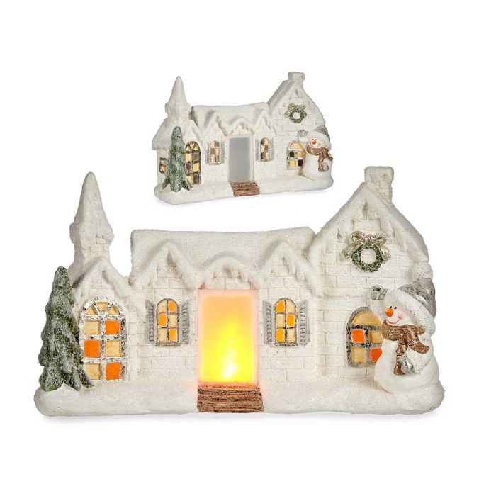 Casa Ceramica Nevada Luz Con Muñeco Krist+ 13X26CM (2 Unidades) Casa Ceramica Nevada Luz Con Muñeco Krist+ 13X26CM (2 Unidades)