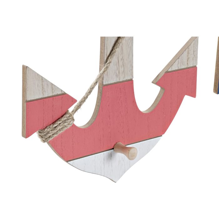 DKD Home Decor Perchero de Pared Mediterráneo con Ancla de MDF y Cuerda en Rojo y Azul, 4 x 35 x 25 cm (Set de 4 Unidades) 1 DKD Home Decor Perchero de Pared Mediterráneo con Ancla de MDF y Cuerda en Rojo y Azul, 4 x 35 x 25 cm (Set de 4 Unidades) 1