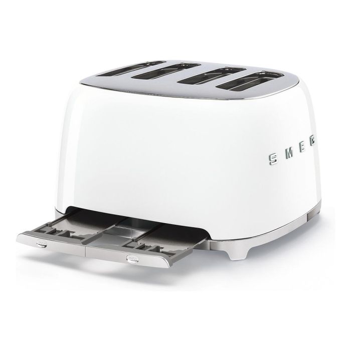 Smeg TSF03WHEU Tostadora, 4 Rebanadas, Blanco, Estilo Años 50, Acero Inoxidable, 2000W 3