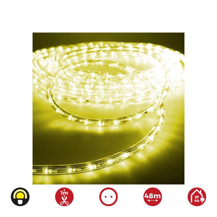 Tubo flexiled 2 vias fijo 48m 30 leds/m ip44 amarillo