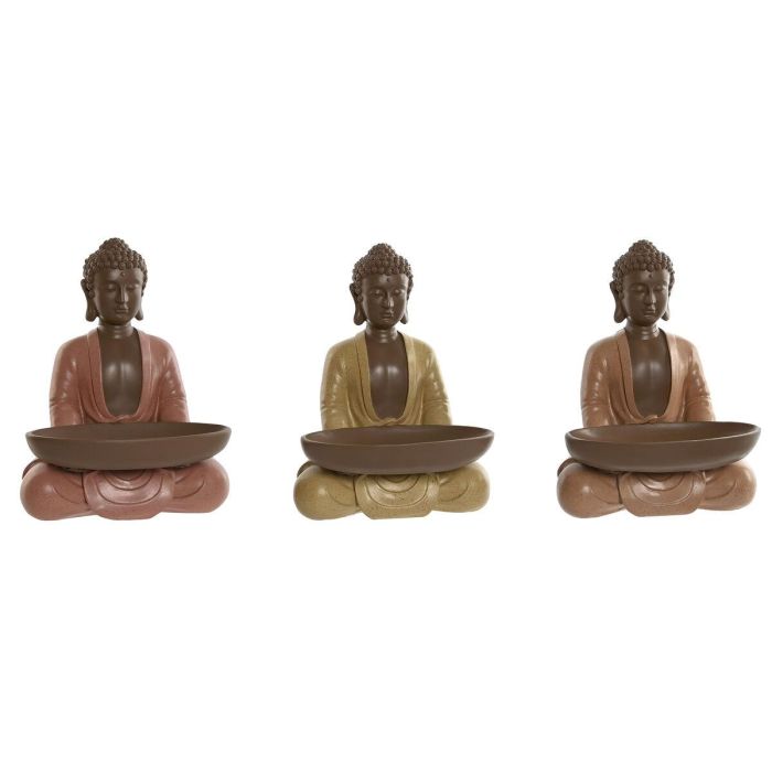 Figura Oriental DKD Home Decor Coral Lima 16 x 25.5 x 19.5 cm (3 Unidades)