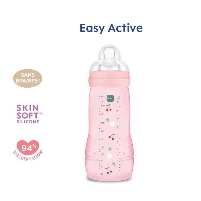 Biberón - MAM BABY - Easy Active - +6 meses - 330 ml - Tetina X flow - Color baya 1 Biberón - MAM BABY - Easy Active - +6 meses - 330 ml - Tetina X flow - Color baya 1