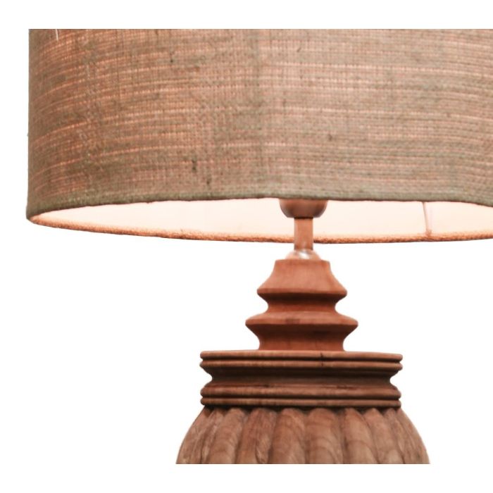 DKD Home Decor 1c24 Lámpara de Sobremesa Tallada Madera y Yute Natural 41x76x41 cm, para bombilla E27, 220V 50W, Item Home DKD Home Decor 1c24 Lámpara de Sobremesa Tallada Madera y Yute Natural 41x76x41 cm, para bombilla E27, 220V 50W, Item Home