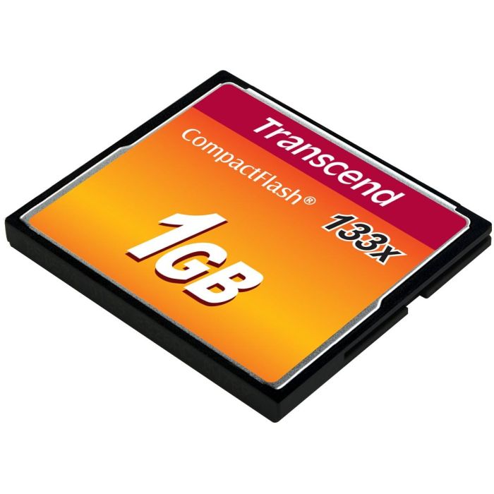 Transcend Tarjeta de Memoria CF 1GB 133x CompactFlash MLC 50 MB/s Lectura 20 MB/s Escritura 2