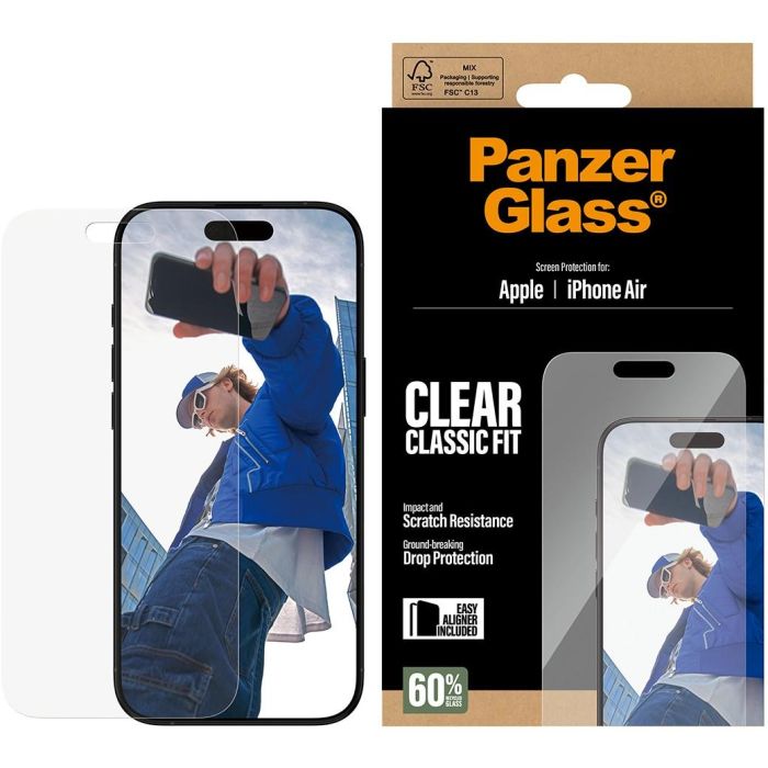 PanzerGlass Classic Fit Schutzglas iPhone Air CF Protector de Pantalla Resistente a Rayones y Golpes para Apple iPhone Air Transparente 1 PanzerGlass Classic Fit Schutzglas iPhone Air CF Protector de Pantalla Resistente a Rayones y Golpes para Apple iPhone Air Transparente 1