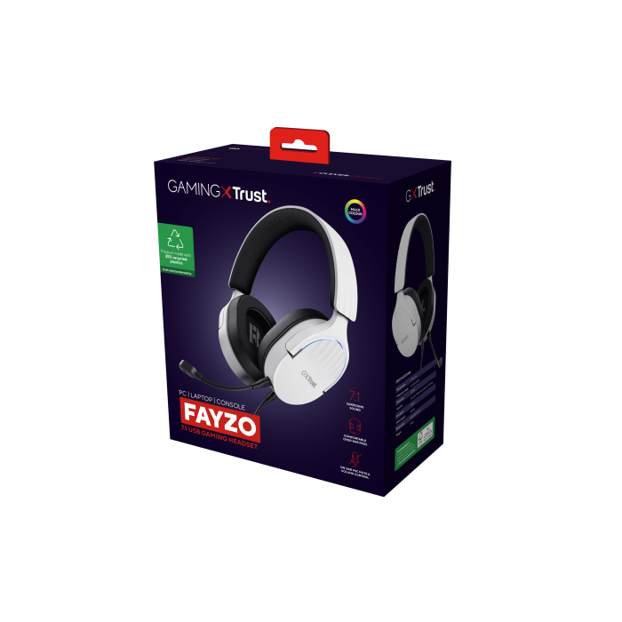 Trust GXT 490 FAYZO Auriculares Alámbricos Diadema para Motocicleta, USB tipo A, Negro y Blanco 6