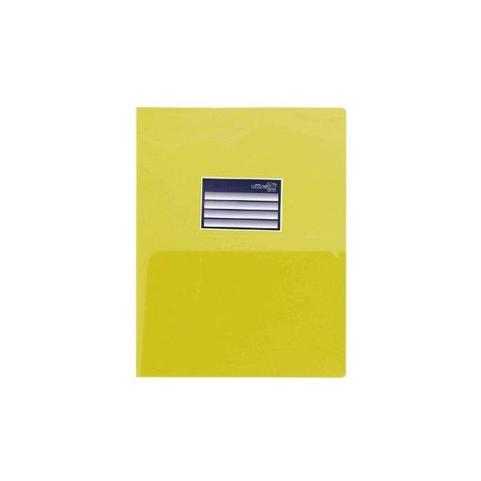 Dosier Con Doble Bolsa Office Box Pp A4 Con Tarjetero Amarillo 10 unidades