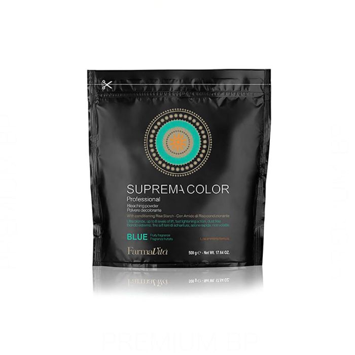 Suprema Color Bleaching Powder Blue Alluminium Bag 500 gr Farmavita