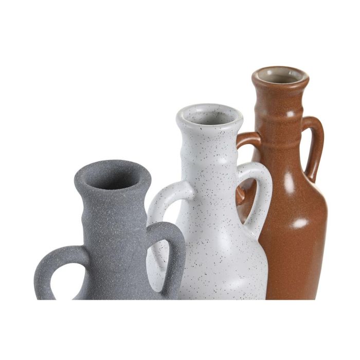 Jarron Boho DKD Home Decor Gris Terracota 9 x 29 x 9.6 cm (3 Unidades) 1 Jarron Boho DKD Home Decor Gris Terracota 9 x 29 x 9.6 cm (3 Unidades) 1