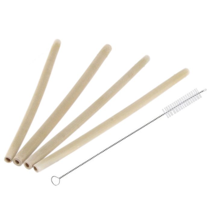Pajitas de bambú x4 1