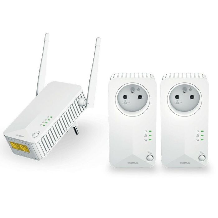 Strong PLWF600TRIEUV2 Powerline WiFi 600 Triple Pack V2 600 Mbit/s, Extensor de Red Ethernet Blanco (3 unidades)