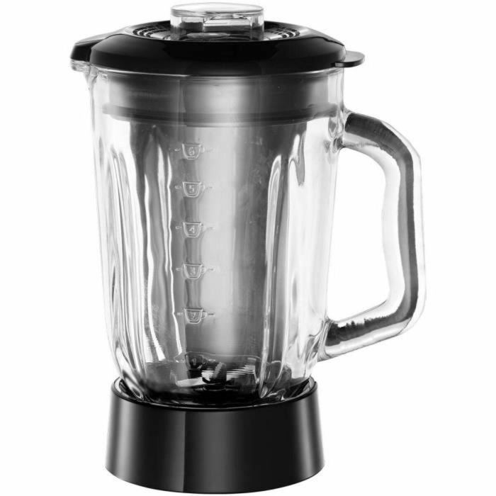 Batidora - RUSSELL HOBBS - Negro mate 24722-56 - 650 W - Negro mate - Bol de cristal de 1,5 L - 2 velocidades + pulso 1