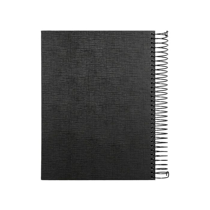 Cuaderno Espiral Liderpapel A5 Micro Papercoat Tapa Forrada 140H 75 gr Cuadro5 mm 5 Bandas 6 Taladros Negro 3