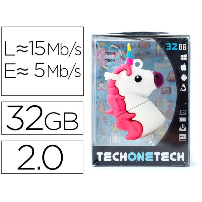 Memoria Usb Tech On Tech Mi Unicornio 32 grb