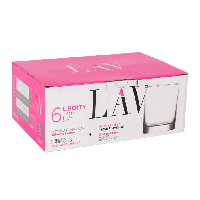 Set de 6 vasos Liberty 265 cc - Lav (8 Cajas) 5 Set de 6 vasos Liberty 265 cc - Lav (8 Cajas) 5