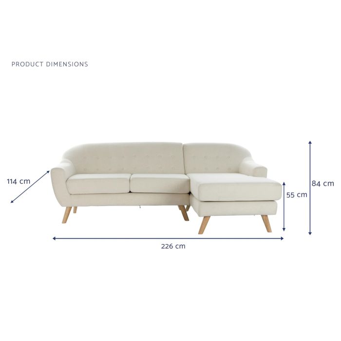 DKD Home Decor Sofá Scandi Crema 226x144x84 cm 7