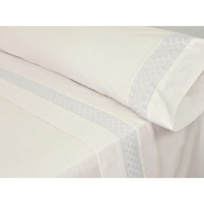 Juego de Sábanas Tejidos Reina ELISA Blanco Cama de 160 2 Juego de Sábanas Tejidos Reina ELISA Blanco Cama de 160 2