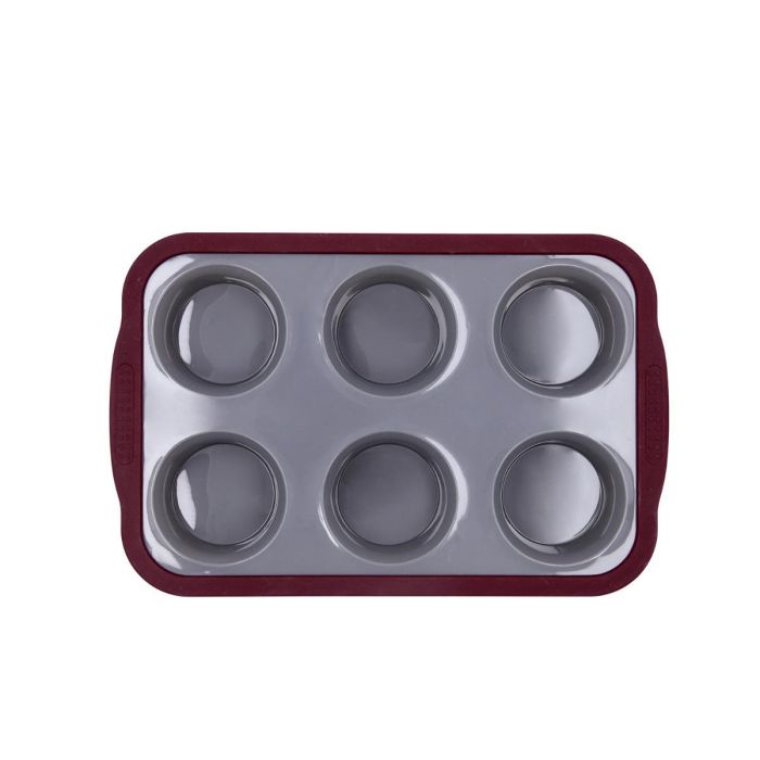 Molde 6 Cupcakes Silicona Reforzado Scarlet Quid 29x18,8x3,8 cm (12 Unidades) 1