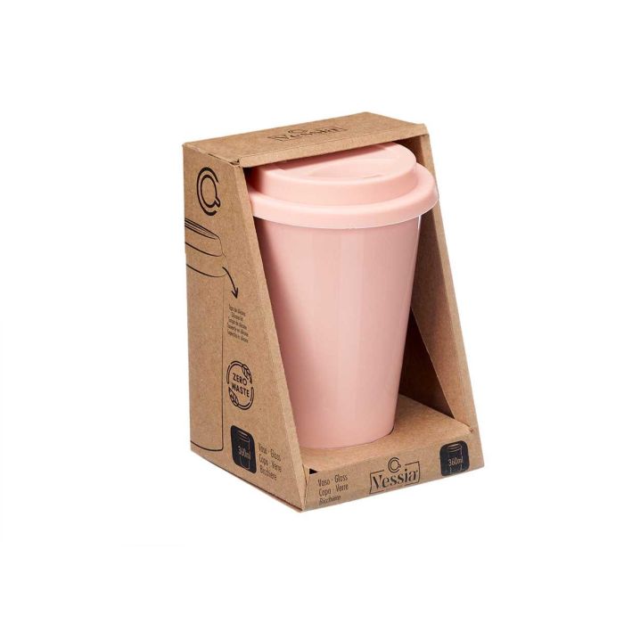 Vaso Tapa Silicona Rosa 360Ml Vessia 11X15CM (12 Unidades) 1 Vaso Tapa Silicona Rosa 360Ml Vessia 11X15CM (12 Unidades) 1
