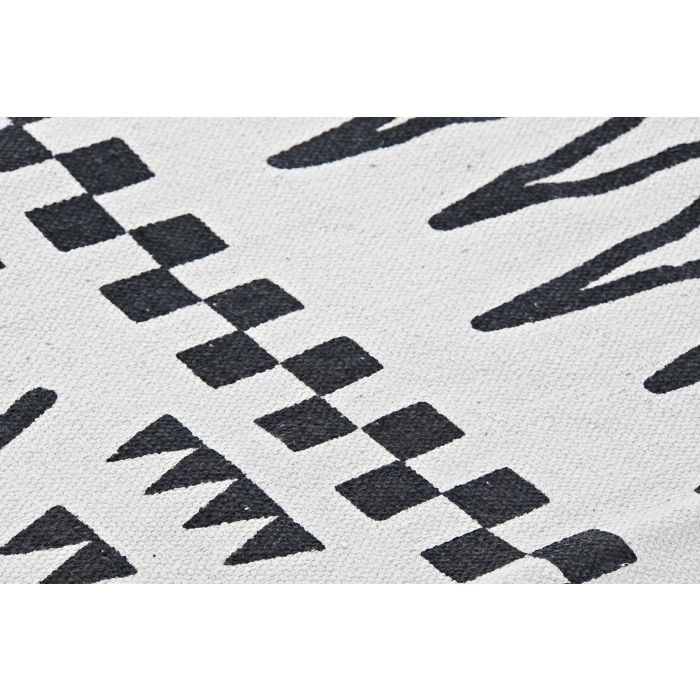 DKD Home Decor Alfombra de Suelo Decorativa Boho Ikat, Blanco Negro, Poliéster, 250x160 cm, 1000 gsm 2