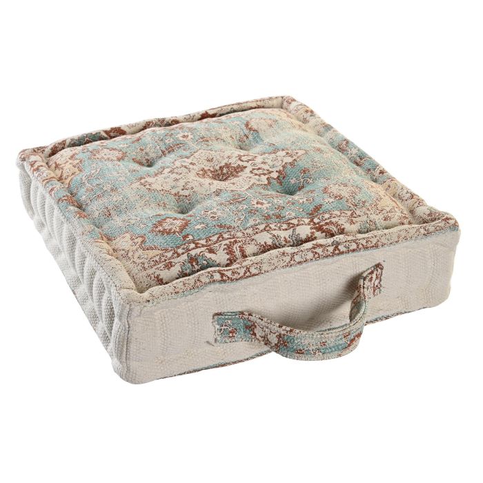 DKD Home Decor Cojin Suelo Arabe Fez, Azul Marron, 40 x 10 x 40 cm (4 Unidades) Algodon Polyester 2