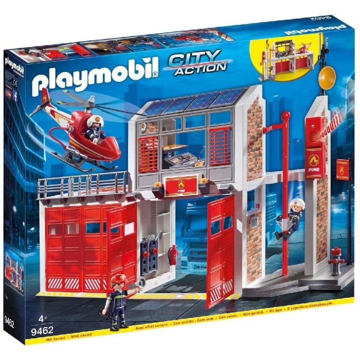 Playmobil Parque Bomberos con Helicóptero y Garajes Playmobil Parque Bomberos con Helicóptero y Garajes
