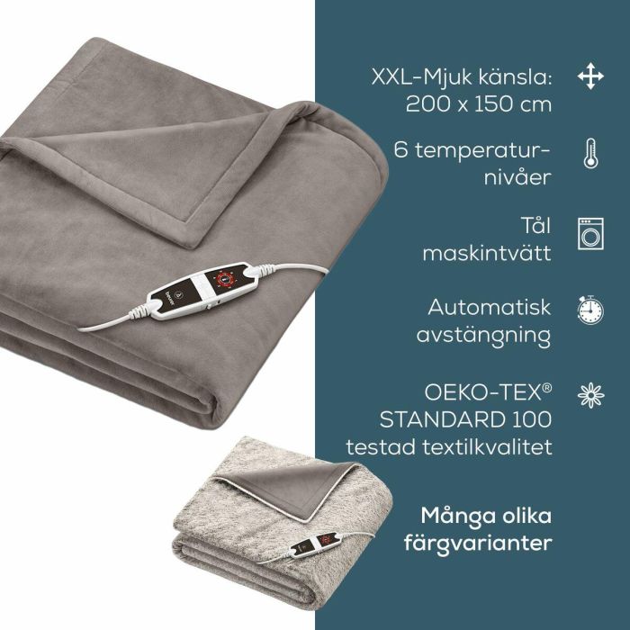 Manta Eléctrica Beurer HD150XXL 200 x 150 cm Taupé Poliéster 1