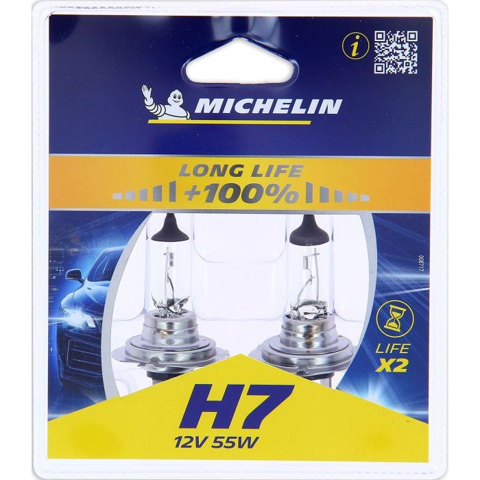 Michelin Bombillas de Faro H7 12V 55W para Coche - Pack de 2 Unidades con Tecnología Life + 50% (50% Más Vida Útil) 3 Michelin Bombillas de Faro H7 12V 55W para Coche - Pack de 2 Unidades con Tecnología Life + 50% (50% Más Vida Útil) 3