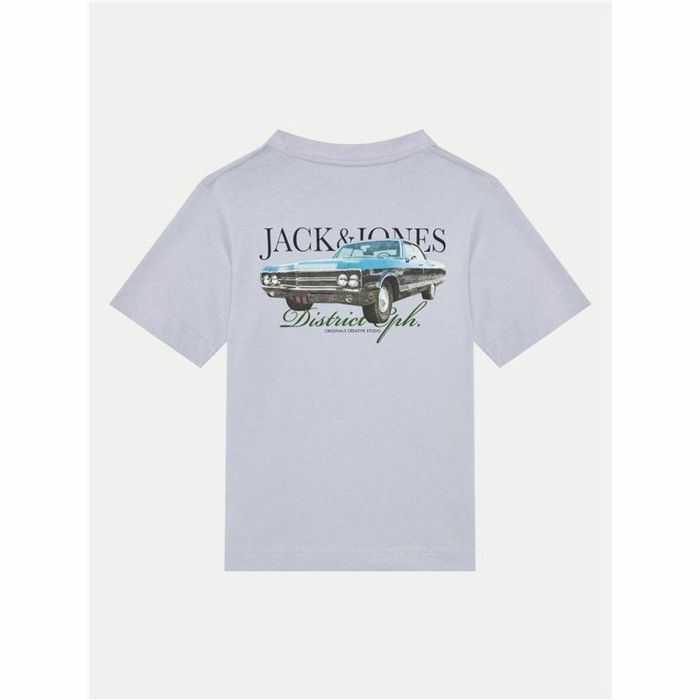 Camiseta de Manga Corta Infantil Jack & Jones Jorboston Photo w Neck Añil 2