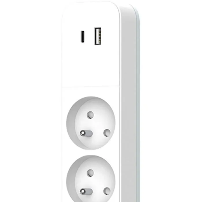 Quarx QUA4004282463160 Regleta 4 Tomas con USB Tipo C y USB A, Cable 1.5m 2