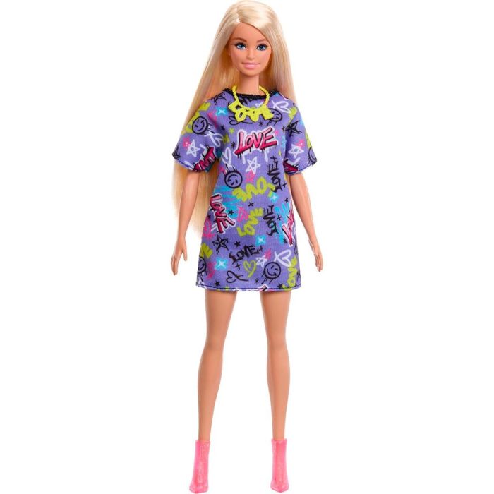 Mattel Muñeca Barbie Fashionista con 3 modas noche 4
